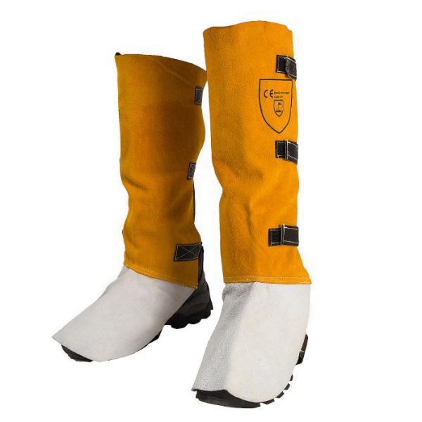 LEATHER WELDERS GAITERS (PAIR) WITH TOUCH AND CLOSE STRAPS