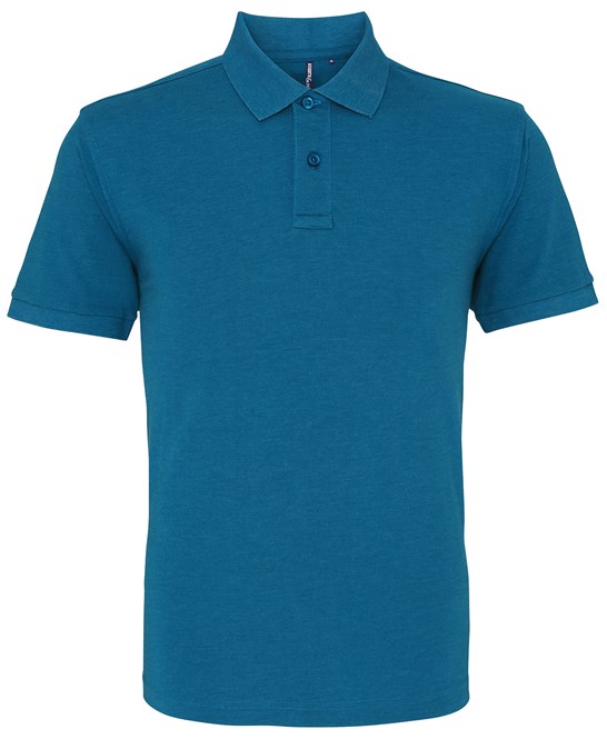 MEN'S POLO-TEAL HEATHER