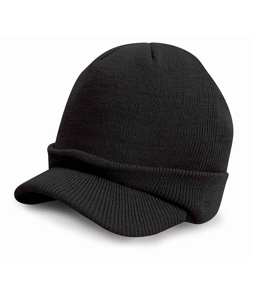 RC060  ARMY KNITTED HAT WITH PEAK