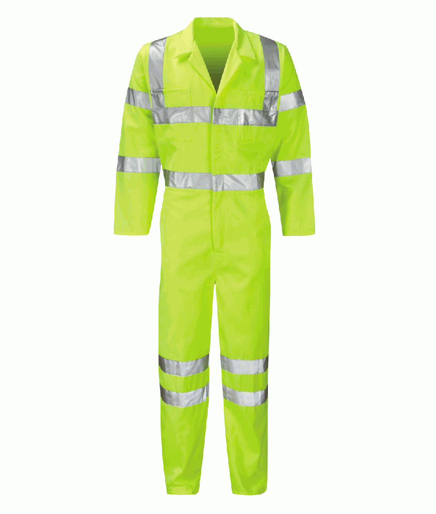 PCENBS YELLOW HI VIS POLYCOTTON COVERALL