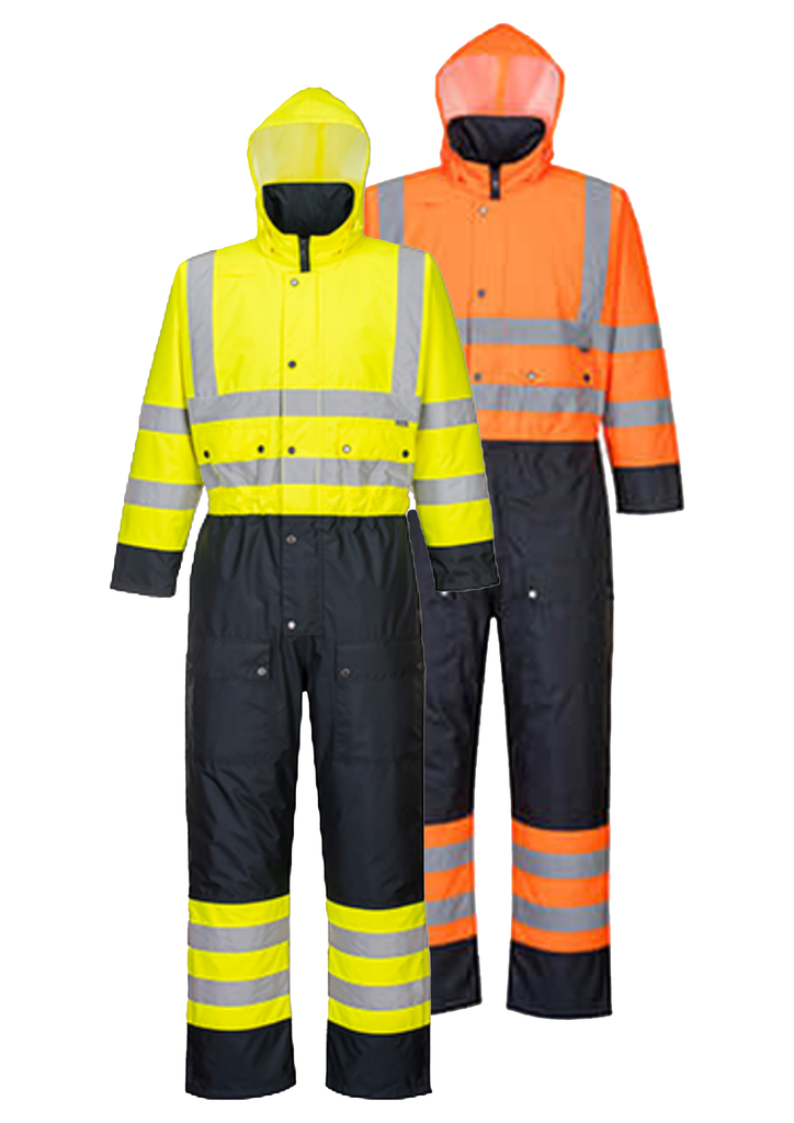 S485  HI-VIS CONTRAST LINED COVERALL