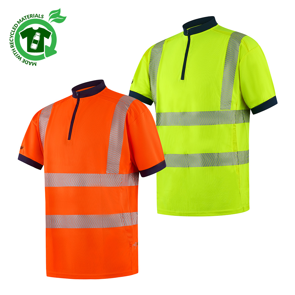 FGXeco S/S Hi-Vis EN20471 RECYCLED VENTED POLOSHIRT