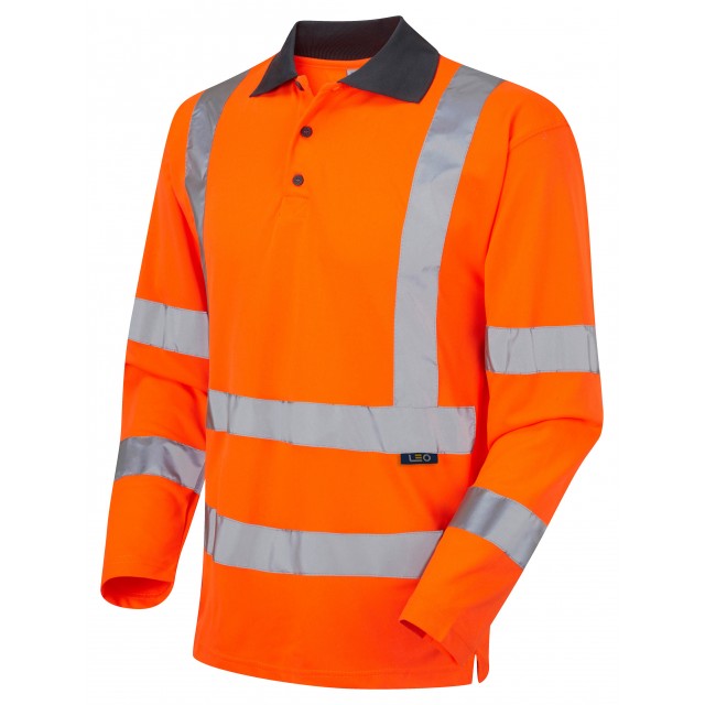 WOOLSERY LONG SLEEVED HI-VIZ WICKING POLO SHIRT