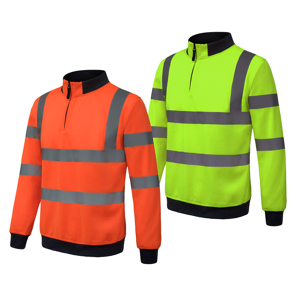 AQUA HI-VIS QUARTER ZIP SWEAT SHIRT EN ISO 20471