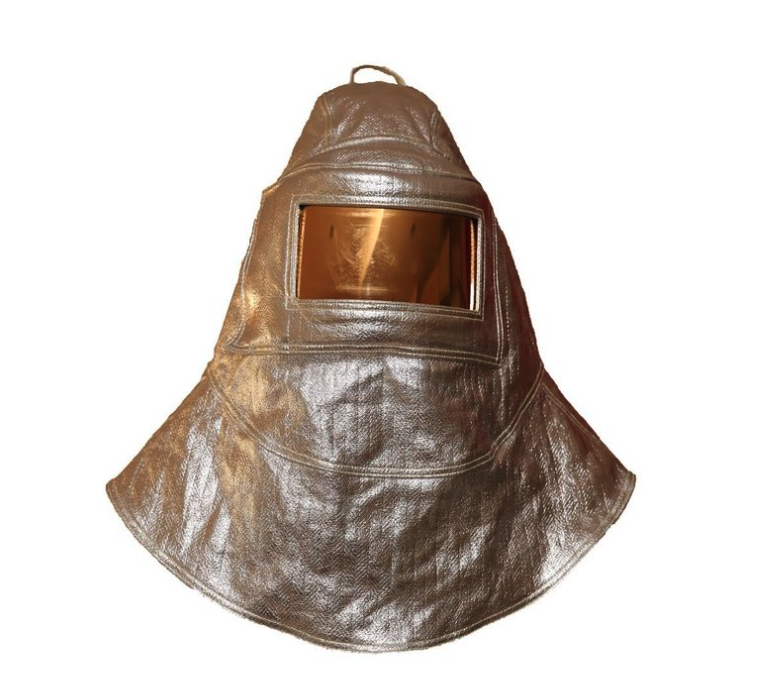 ALUMINISED HOOD WITH COTTON LINING EN11612 + VISOR GOLD COATED EN166