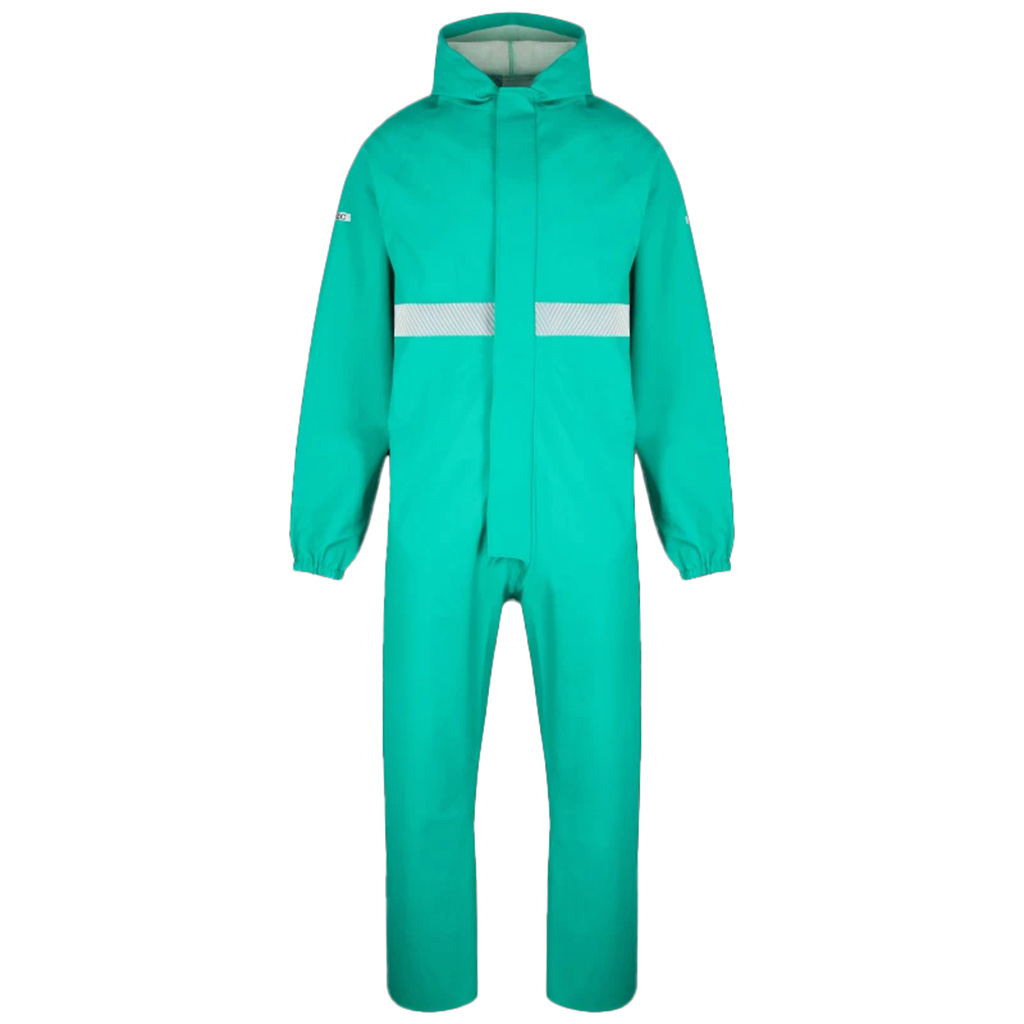 CHEM FR BOILERSUIT WITH HOOD, ELASTICATED WRISTS AND REFLECTIVE TAPE FRBH-EW-R