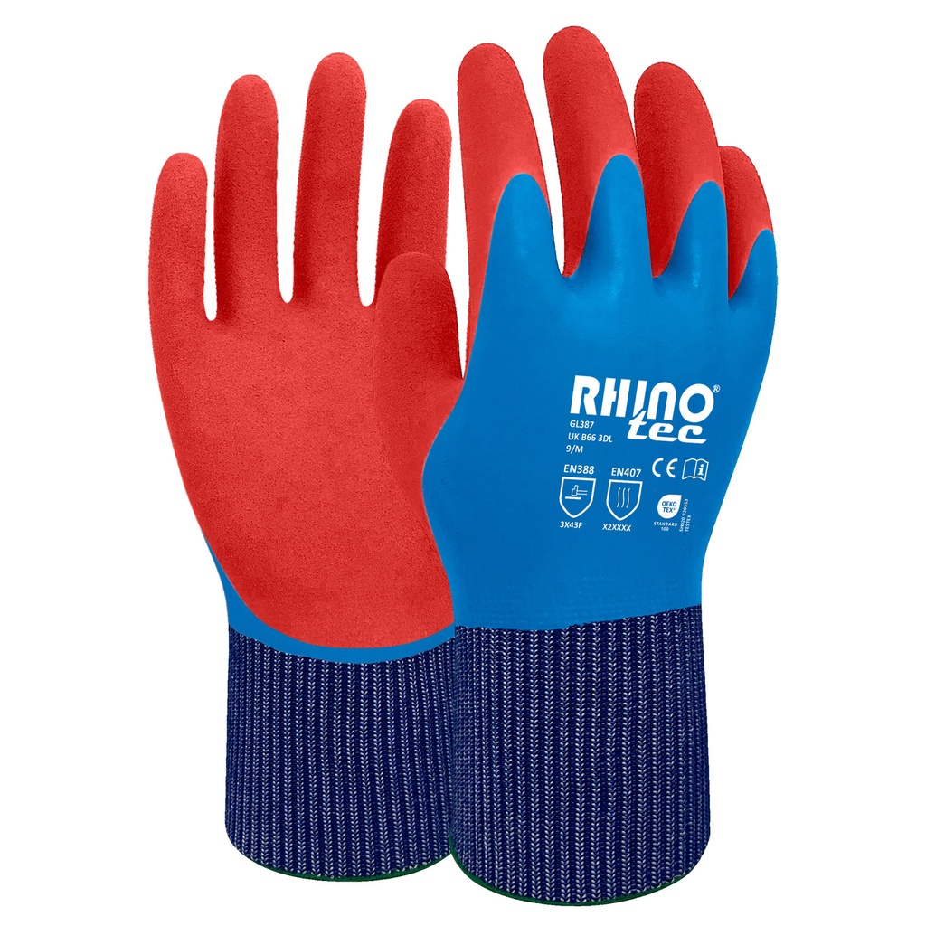 RHINOtec LATEX FLEXO-GRIP CUT WATER RESISTANT GLOVES