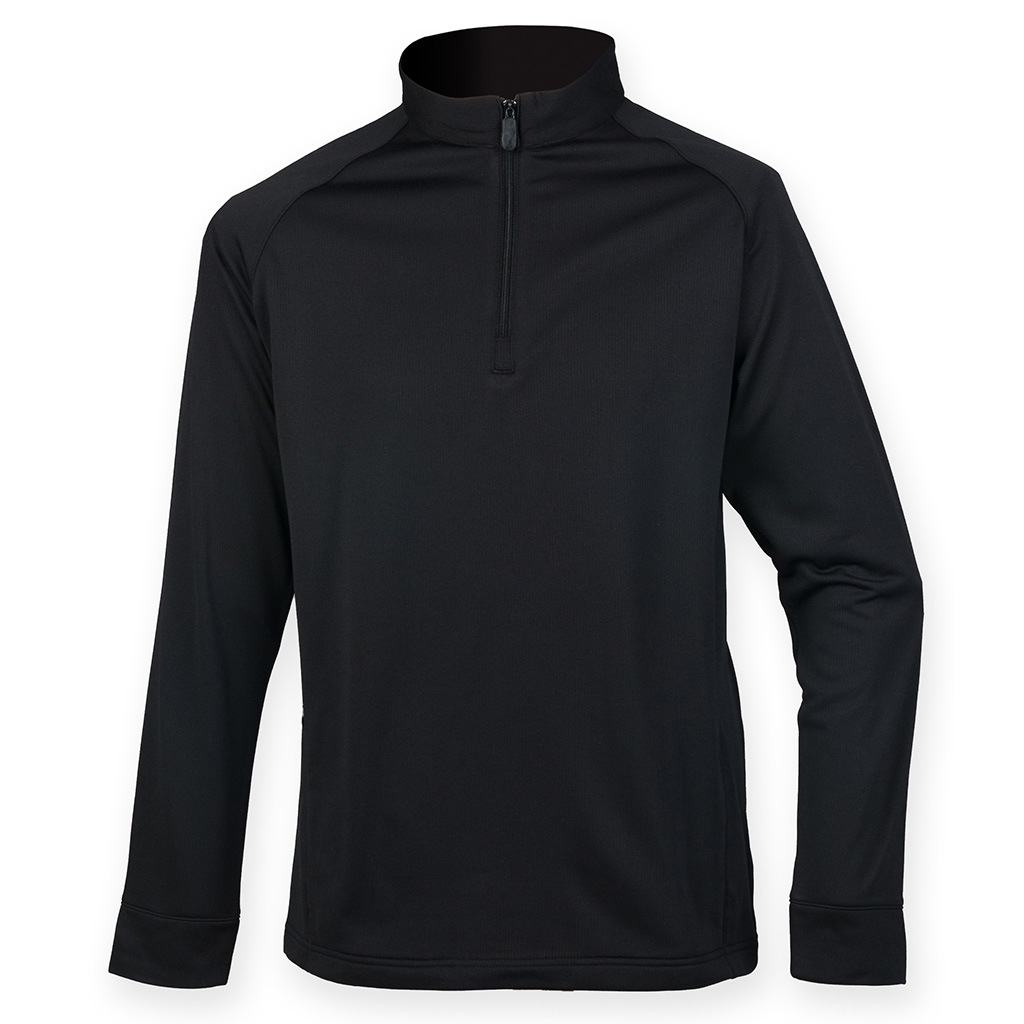 H862 HENBURY ZIP NECK WICKING TOP SWEATSHIRT