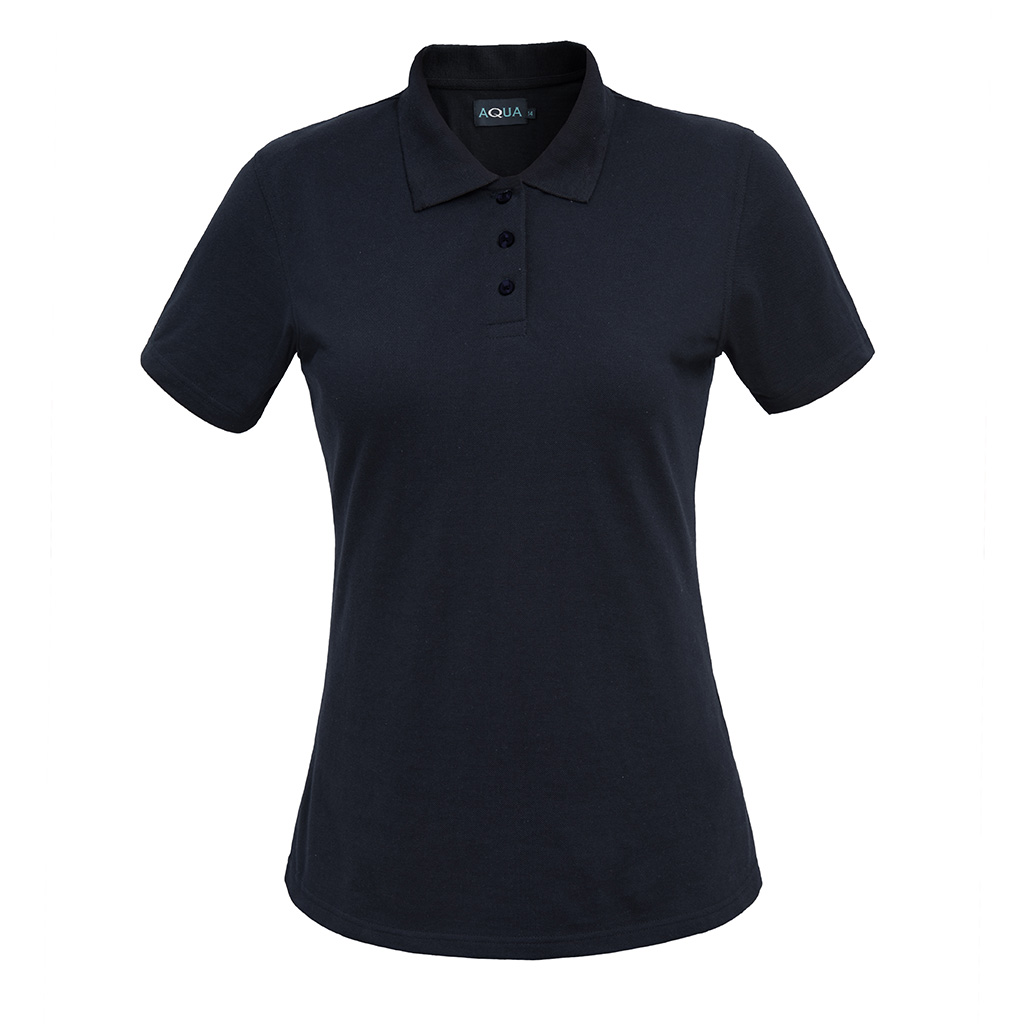 AQUA LADIES 100% POLYESTER PIQUE POLO SHIRT