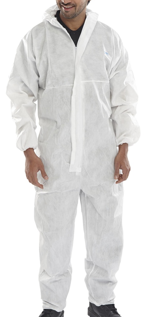 DISPOSABLE COVERALL MICROPOROUS TYPE 5/6 WHITE