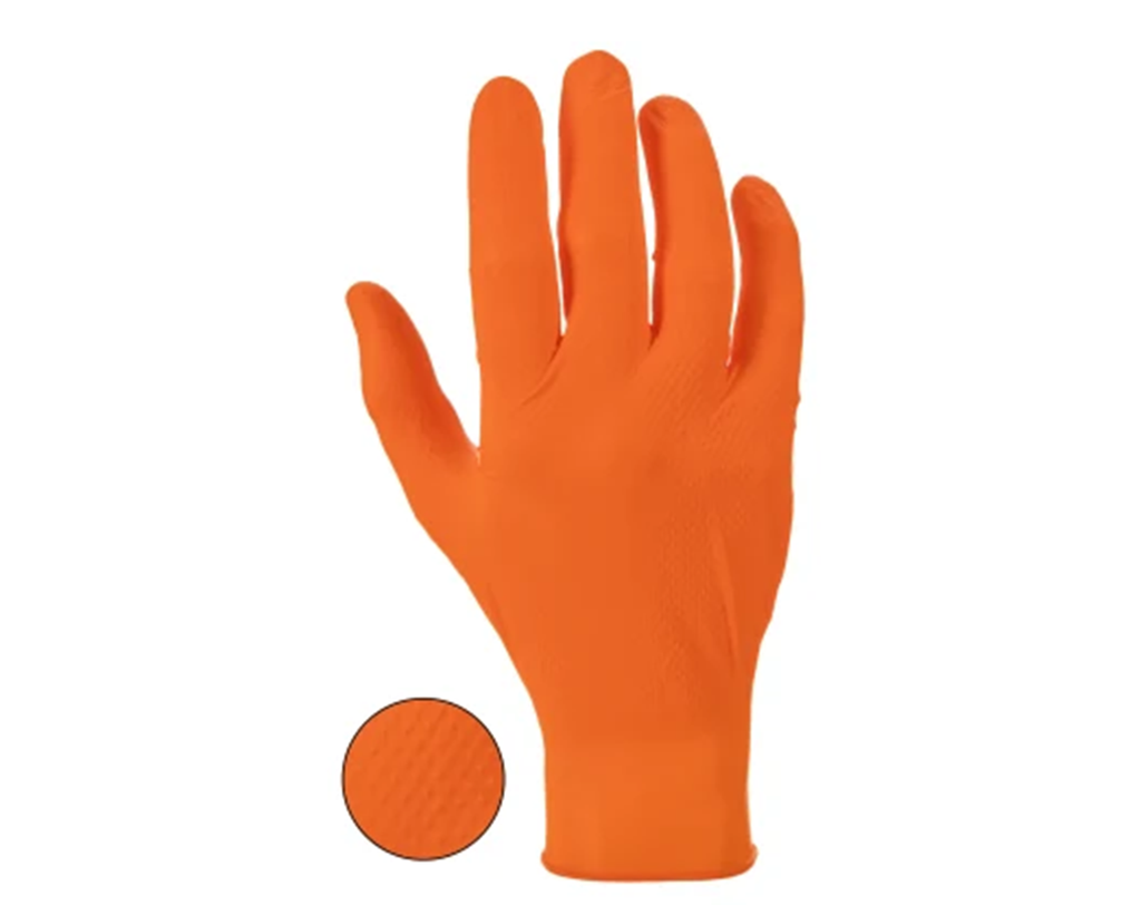 UNIGLOVES ORANGE DIAMOND TEXTURED GLOVES (100 GLOVES PER BOX)