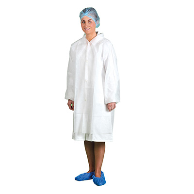 D118 DISPOSABLE VISITORS COAT PP (PK200)