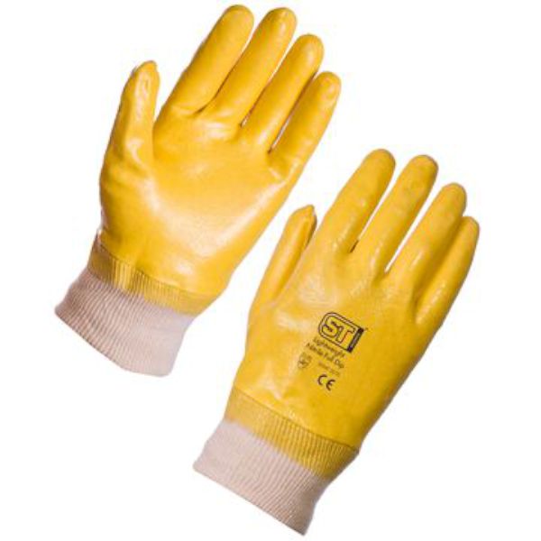 NITRILE LIGHTWEIGHT FULL DIP KNIT WRIST GLOVES (22541-4)