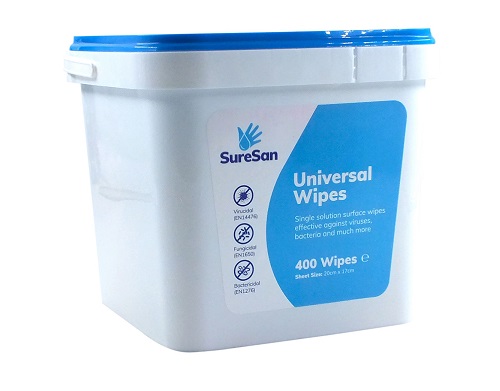 SURESAN UNIVERSAL WIPES-TUB OF 400