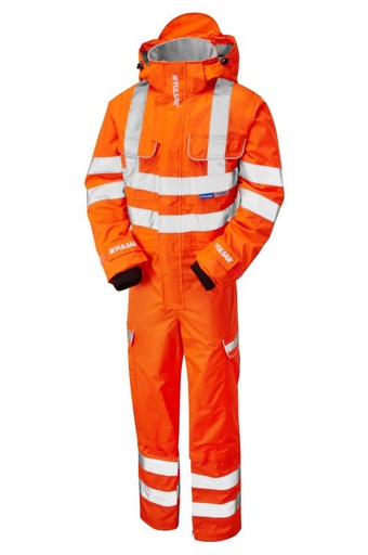 [BS012] PULSAR UNLINED HI VIZ COVERALL - ORANGE