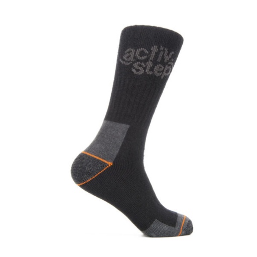 [AC027] BLACK ACTIV-STEP BAMBOO ECO-SOCKS (PK 2 pairs)