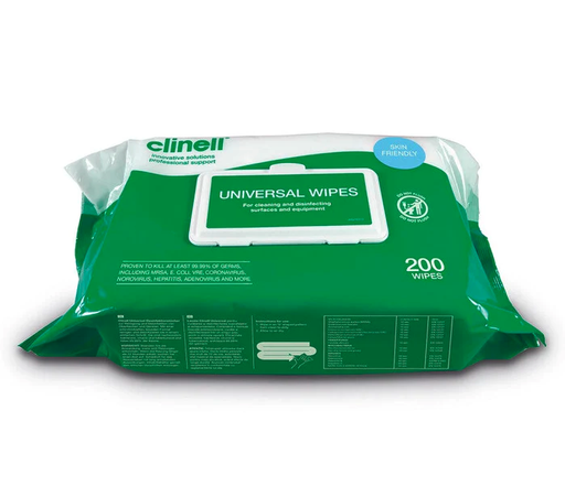 [FA201] CW200 CLINELL UNIVERSAL SANITISING ANTI-BACTERIAL WIPES X200