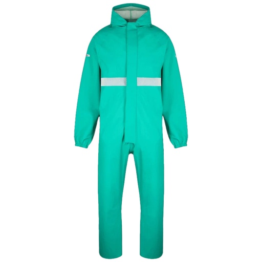 [BS033] CHEM FR BOILERSUIT WITH HOOD, ELASTICATED WRISTS AND REFLECTIVE TAPE FRBH-EW-R