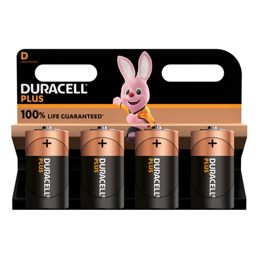 [AC636] DURACELL PLUS D LR20 PACK OF 4