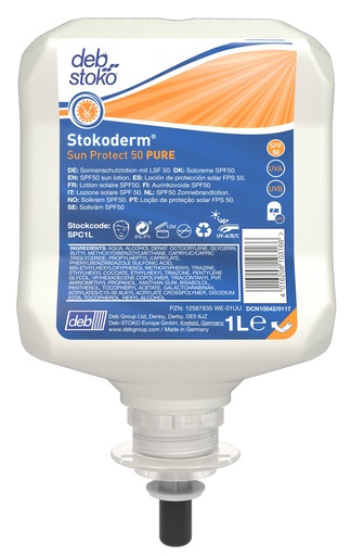 [FA160] STOKODERM SUN PROTECT 50 PURE 1LTR (PACK OF 6) SPC1L