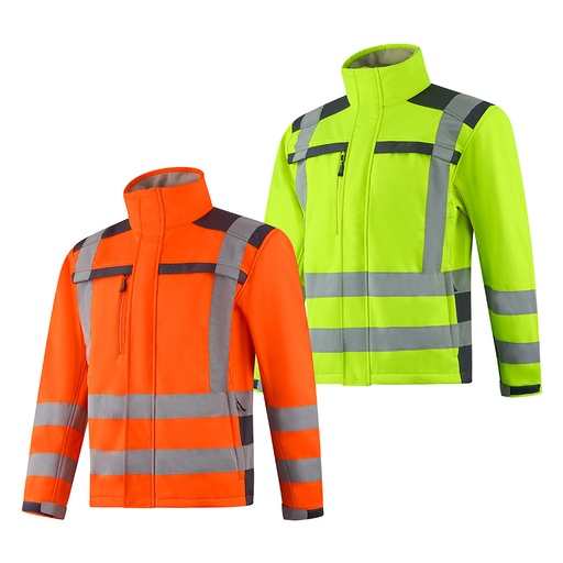 [FJ075] HI VIS SOFT SHELL FLEECE JACKET