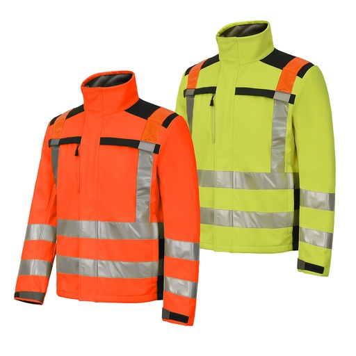 [FJ088] PREMIUM AMBER HI-VIS SOFT SHELL FLEECE