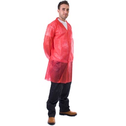 [JK237] NON-WOVEN DISPOSABLE COAT WITH POPPERS
