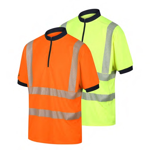 [PS020] FGX S/S Hi-Vis EN20471 RECYCLED VENTED POLOSHIRT