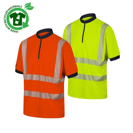 [PS020] FGXeco S/S Hi-Vis EN20471 RECYCLED VENTED POLOSHIRT