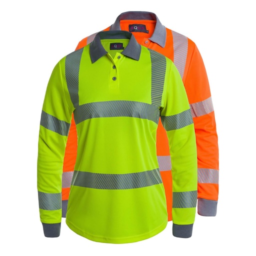 [PS086] AQUA WOMENS HI VIS LONG SLEEVE POLOSHIRT