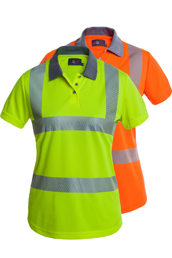 [PS087] WOMENS SHORT SLEEVE HI VIS POLOSHIRT