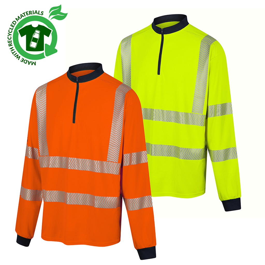 FGXeco L/S Hi-Vis EN20471 RECYCLED VENTED POLOSHIRT