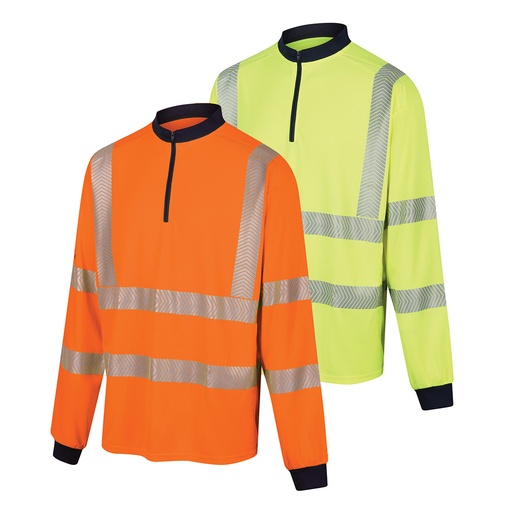 [PS131] FGX L/S Hi-Vis EN20471 RECYCLED VENTED POLOSHIRT