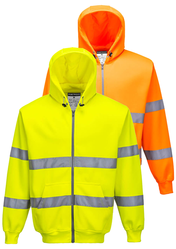 [SS023] B305 HI VIS ZIP FRONT HOODY